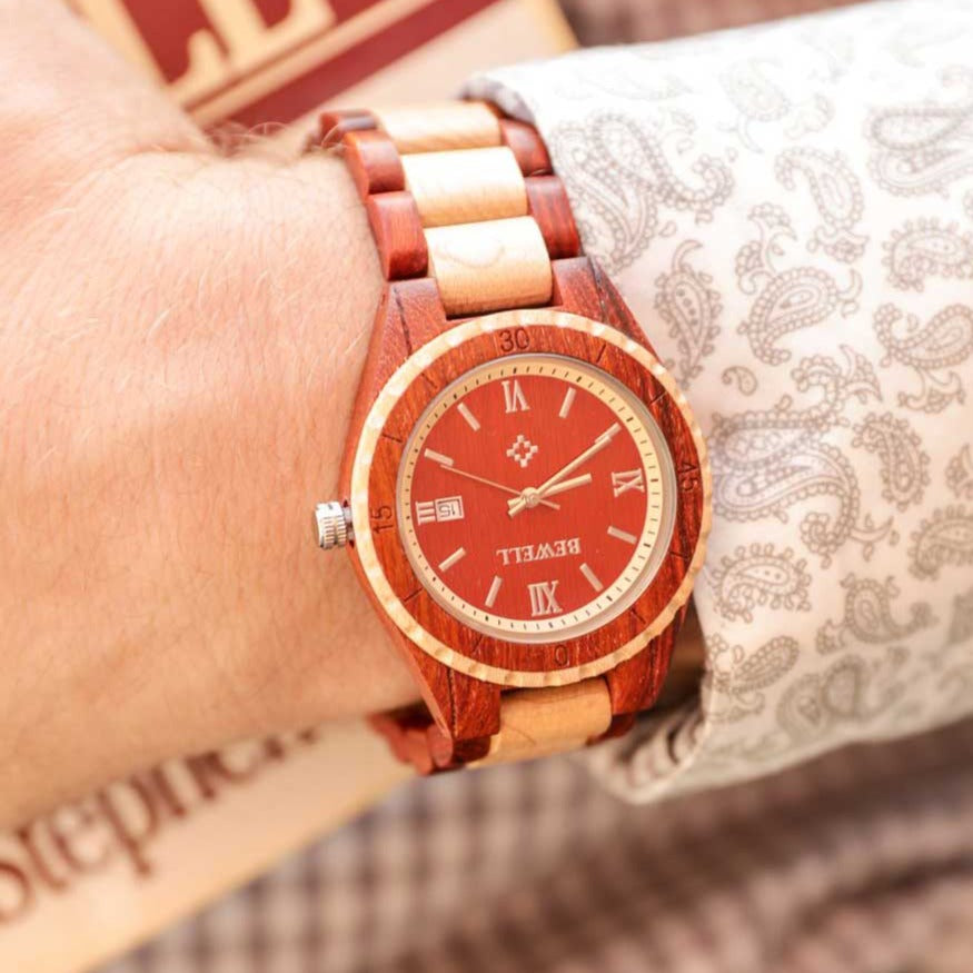 Engraved Ladies Watch - Red Sandlewood Maple Wood Watch - Ladies Octagon Watch - Personalized sold Wood Ladies Watch - Custom Engraved Watch