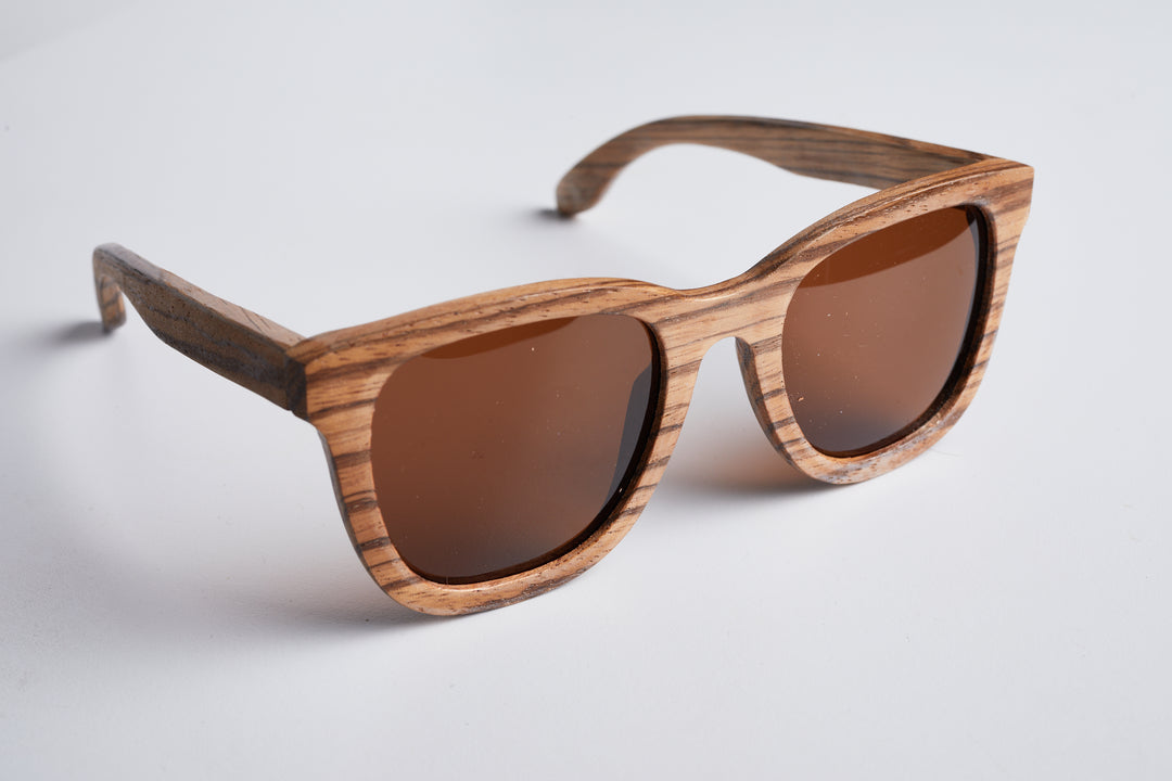 Wooden Watches | Zebrawood Flat Bridge | Bewell Sunglasses