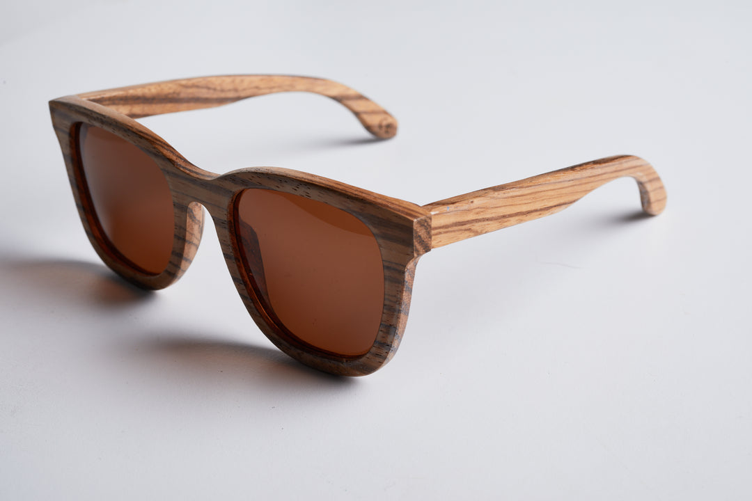 Wooden Watches | Zebrawood Flat Bridge | Bewell Sunglasses